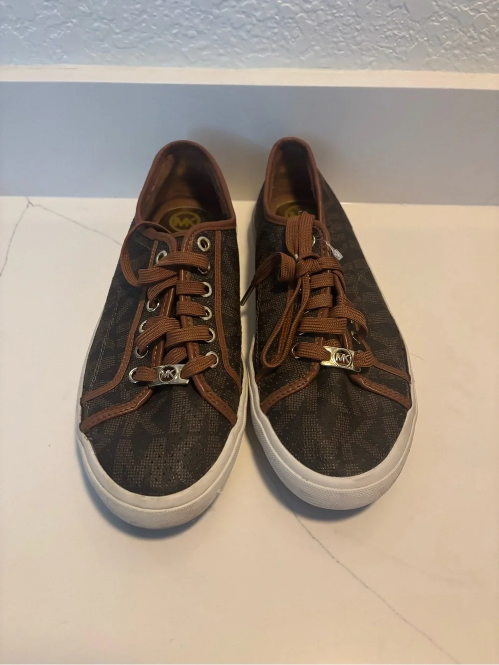 Michael Michael Kors Womens BOERUM Sneaker Low Top Lace Up, Brown, Size 9 1/2